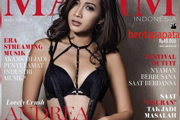 Andrea Dian Tampil dengan Bra di Sampul Majalah Dewasa Andrea Dian